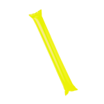 A bright yellow inflatable cheering stick, featuring a logo. Suitable for fun and games, especially at events.