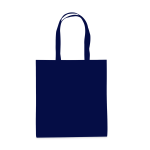 A navy tote bag with two handles and no visible branding or text.