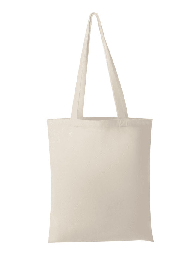 A natural-coloured canvas tote bag with two long handles and no visible branding or design. A natural-coloured canvas tote bag with two long handles and no visible branding or design.