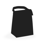 A black cooler bag with a grip handle, designed for transporting beverages and perishable items.