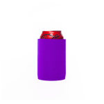 A purple stubby holder without a base, featuring a red drink can inside.