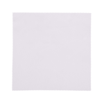 A small white microfibre cleaning cloth with a textured edge, ideal for cleaning screens and lenses.