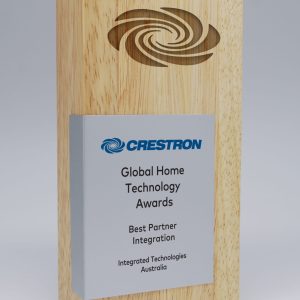 Column Wood Award with Printed Metal Plate