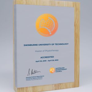 Wood Block Award with Printed Metal Plate
