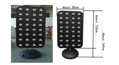 A tension fabric display in black with a rectangular shape, featuring a water base for stability. Dimensions are approximately 850mm x 2000mm. Stretch Fabric Display / Tension Fabric Display -Rectangle Shape 850mm x 2000mm with Water Base - Image 1
