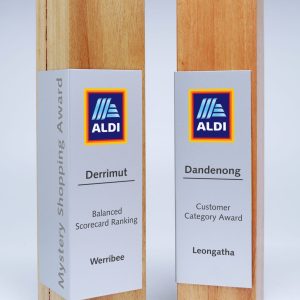 Australian Select Grade Blackbutt Bar Trophy with Metal Wrap