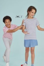 T shirt KIDS striped and round neck combed cotton MILES