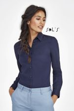 Business shirt WOMEN'S - LONG SLEEVE STRETCH SHIRT Blek