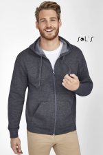 Hoodie UNISEX 50% cotton 50% polyester zippered STONE