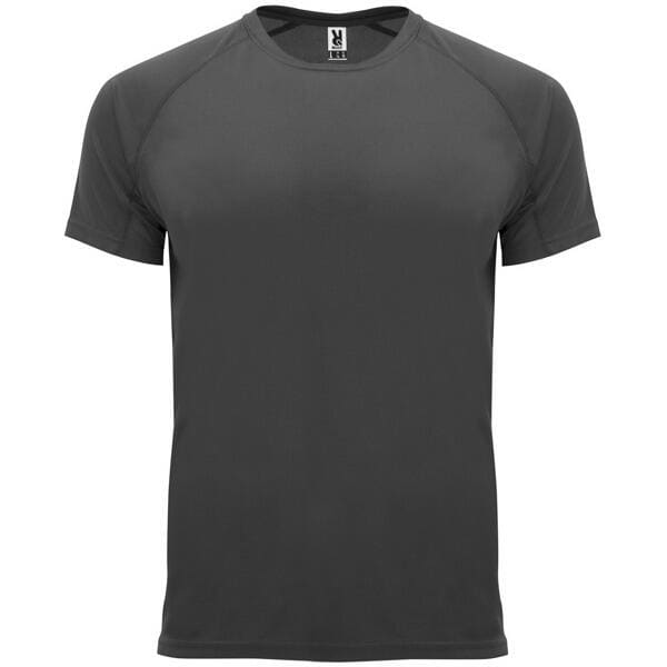 A grey T-shirt with short sleeves and a rounded neckline. It has a logo on the label. Bahrain T-Shirt - Image 1
