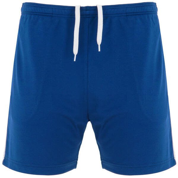Blue sports shorts featuring a drawstring waistband and a logo on the side. Lazio Shorts - Image 1