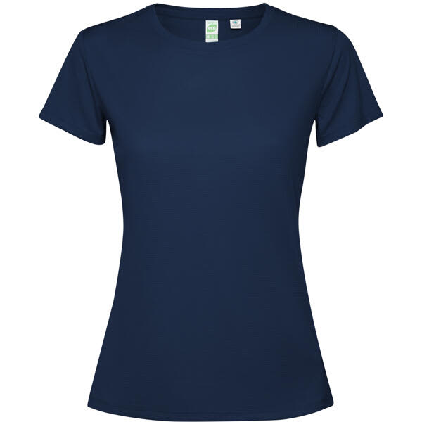 A navy blue women's T-shirt with short sleeves and a fitted design, featuring a logo on the label. Estoril Womens T-Shirt - Image 1