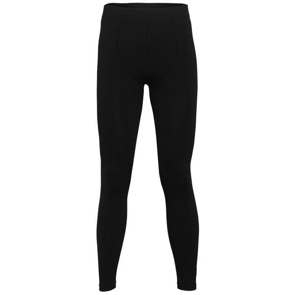 Black leggings featuring a snug fit and a design that includes a logo. Suitable for various activities. Better Leggings (Youth) - Image 1
