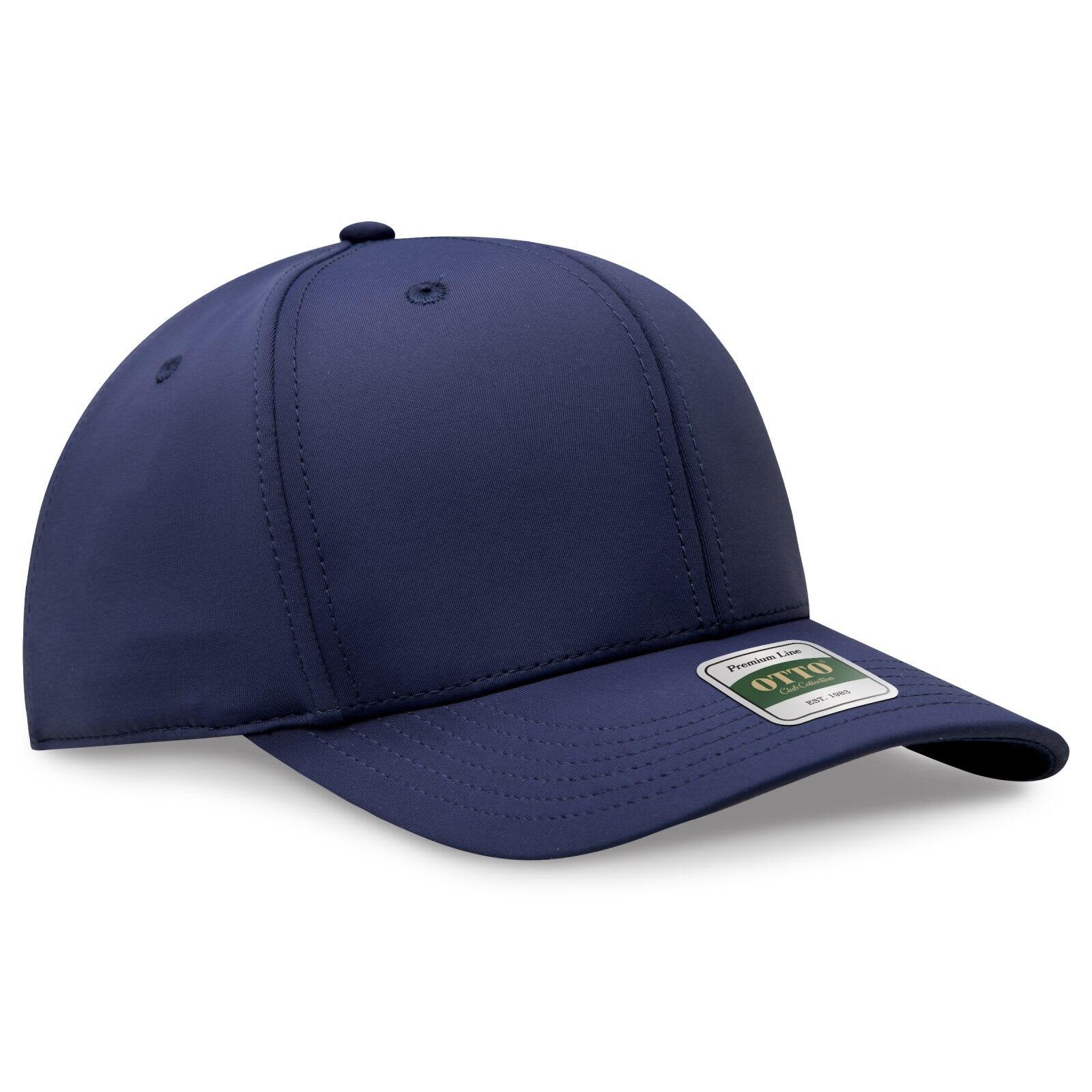 A navy blue six-panel cap with a structured design and a logo on the front. Club Collection 6 Panel Pro Style Cap - Image 1