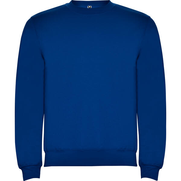 A blue sweatshirt with a round neckline and long sleeves, featuring a logo on the front. Clasica Sweatshirt - Image 1