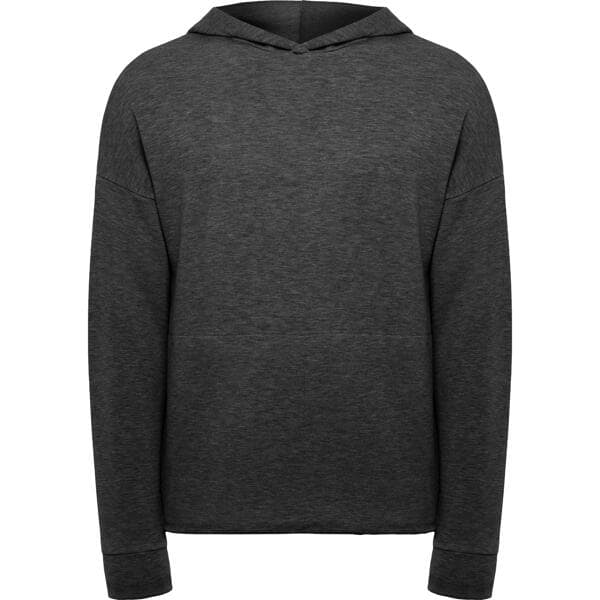 A grey hoodie featuring a front pocket and a hood, with a simple, unembellished design. Manaslu Hoodie - Image 1