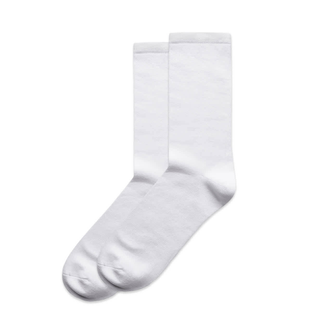 A pair of white business socks displayed together, featuring a smooth texture. The socks have a logo. Business Socks (2 Pairs) - Image 1