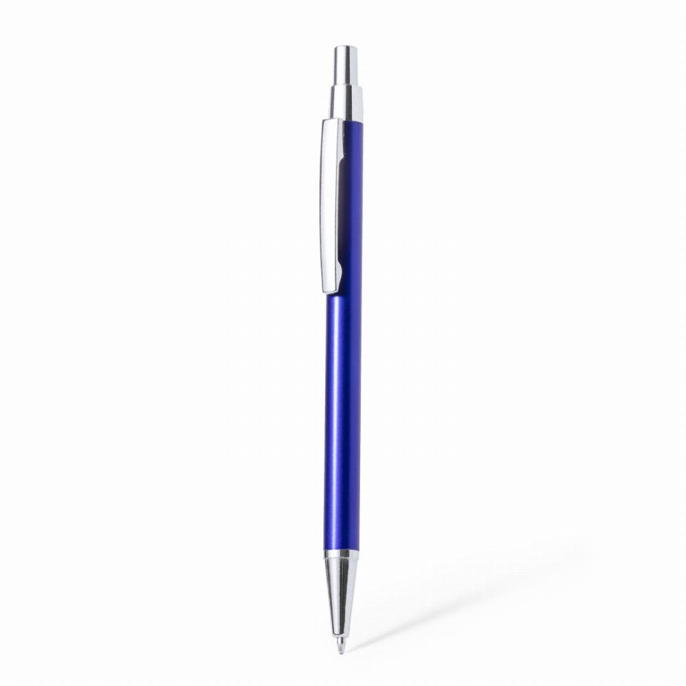 A pen with a blue barrel and silver accents, featuring a clip and a retractable ballpoint tip. Paterson - Image 1