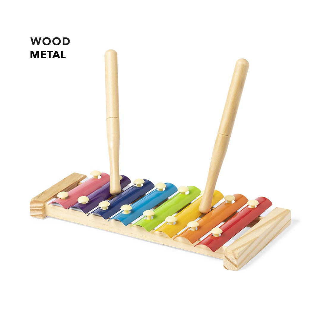 A colourful xylophone with wooden mallets, featuring various shades of purple, blue, green, yellow, orange, and red. Nultyn - Image 1