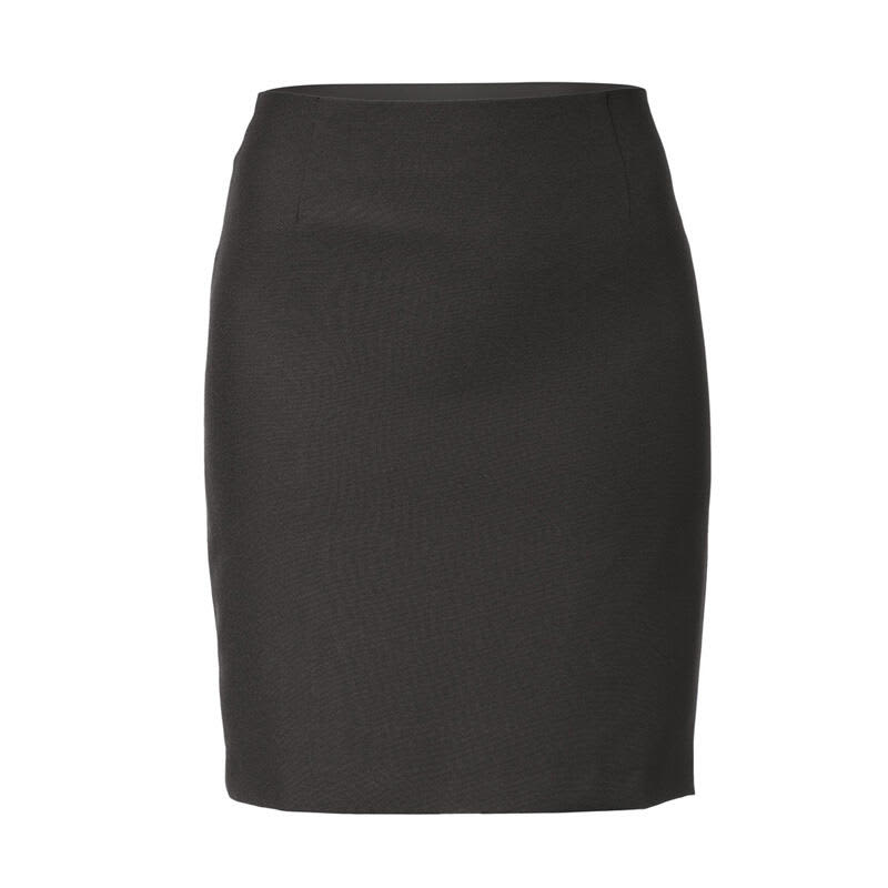 A black pencil skirt with a fitted silhouette featuring subtle front seams and a waistband. Katia Skirt - Image 1