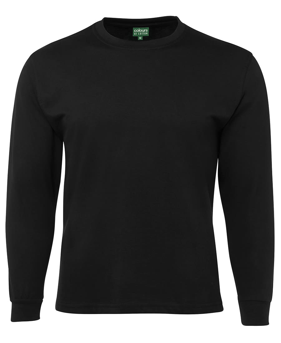 A black long-sleeve t-shirt featuring a simple design and a tag inside the collar. C of C - Image 1