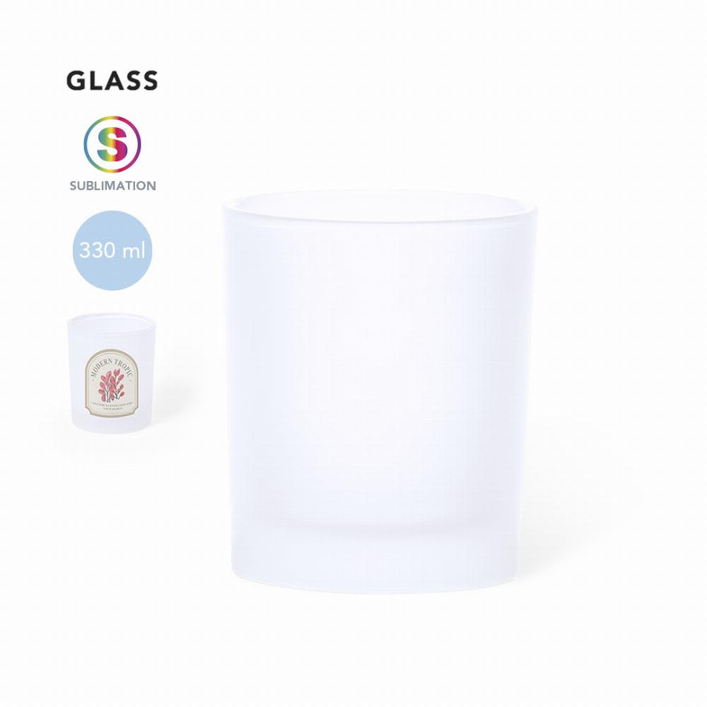 A frosted glass with a cylindrical shape, featuring a sublimation-friendly surface, holding 330 ml. Loter - Image 1