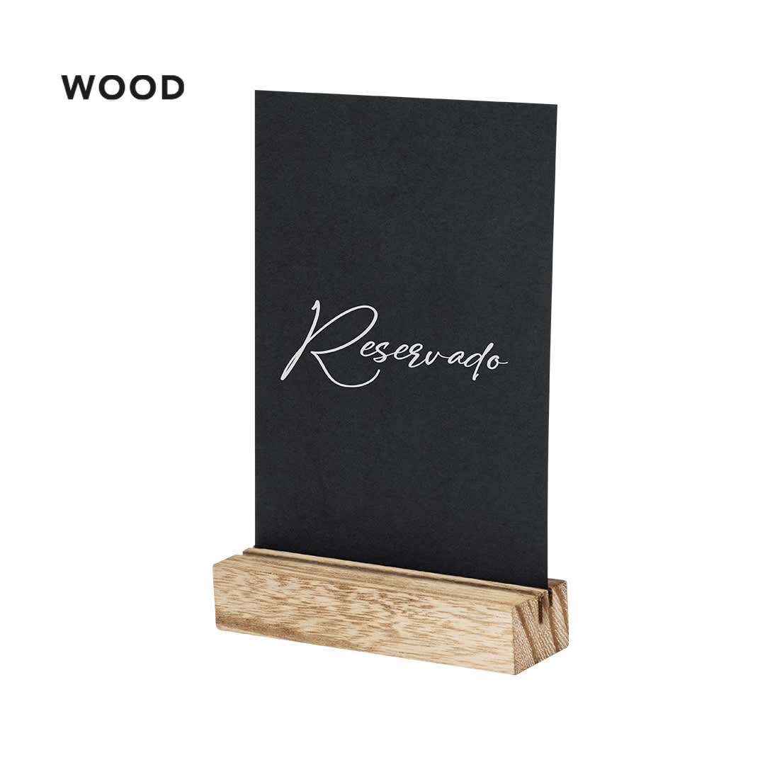 A standing black chalkboard with a wooden base displaying the word "Reservado." Hyrokin - Image 1