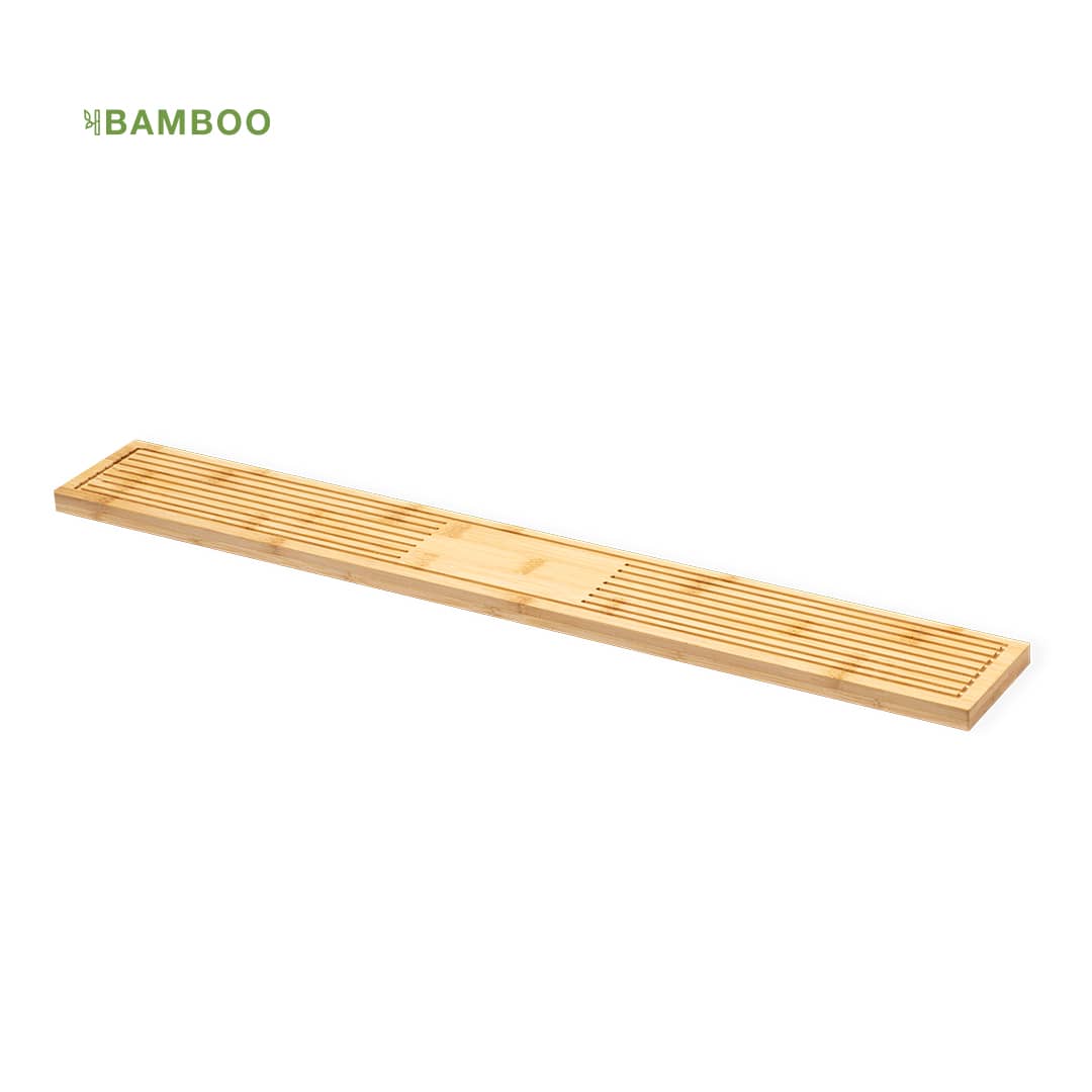 A bamboo bar runner featuring a slatted design, ideal for home and living spaces. It has a natural finish. Drivix Bar Runner - Image 1