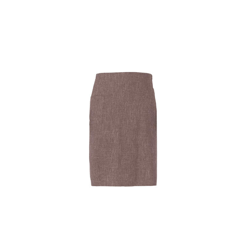 A brown apron with a textured fabric, featuring a simple and sleek design and a branding logo. Lione Apron - Image 1