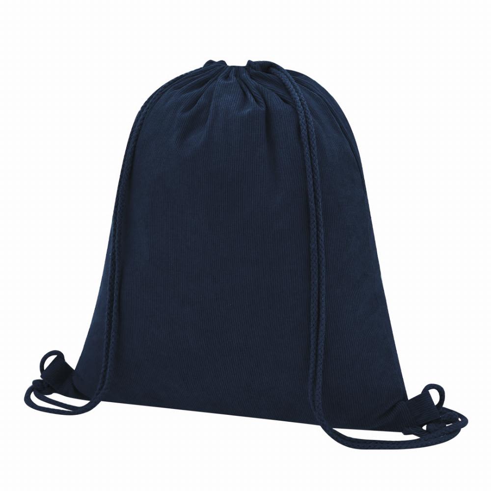 A drawstring bag in navy blue, featuring a simple design and matching drawstrings. The bag has a logo on it. Azurax - Image 1