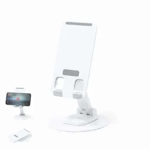 A phone stand in white, featuring a stable base and adjustable height for optimal viewing angles. Marxel - Image 1
