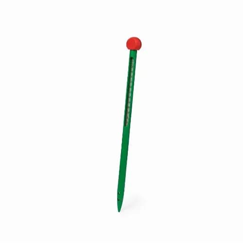 A green measuring stick with a red top, designed for garden use. It features a measurement scale along the length. Cynex - Image 1