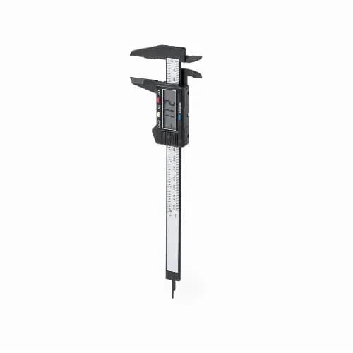 A digital calliper with a black body, featuring a measurement scale and a display screen. Sheley - Image 1