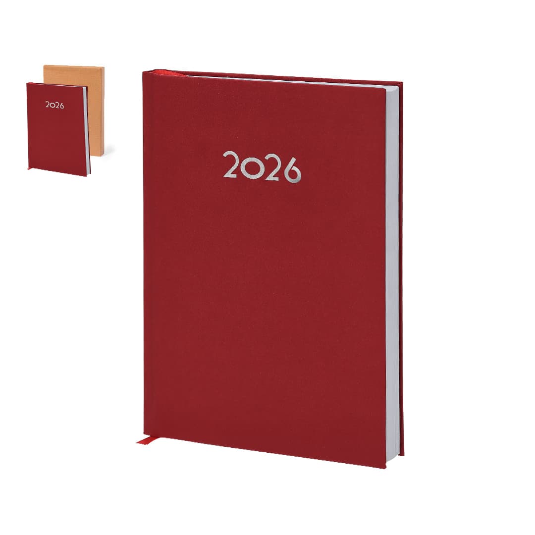 A red diary with the year "2026" on the cover, featuring a simple design and a smaller notebook behind it. Canek Diary - Image 1
