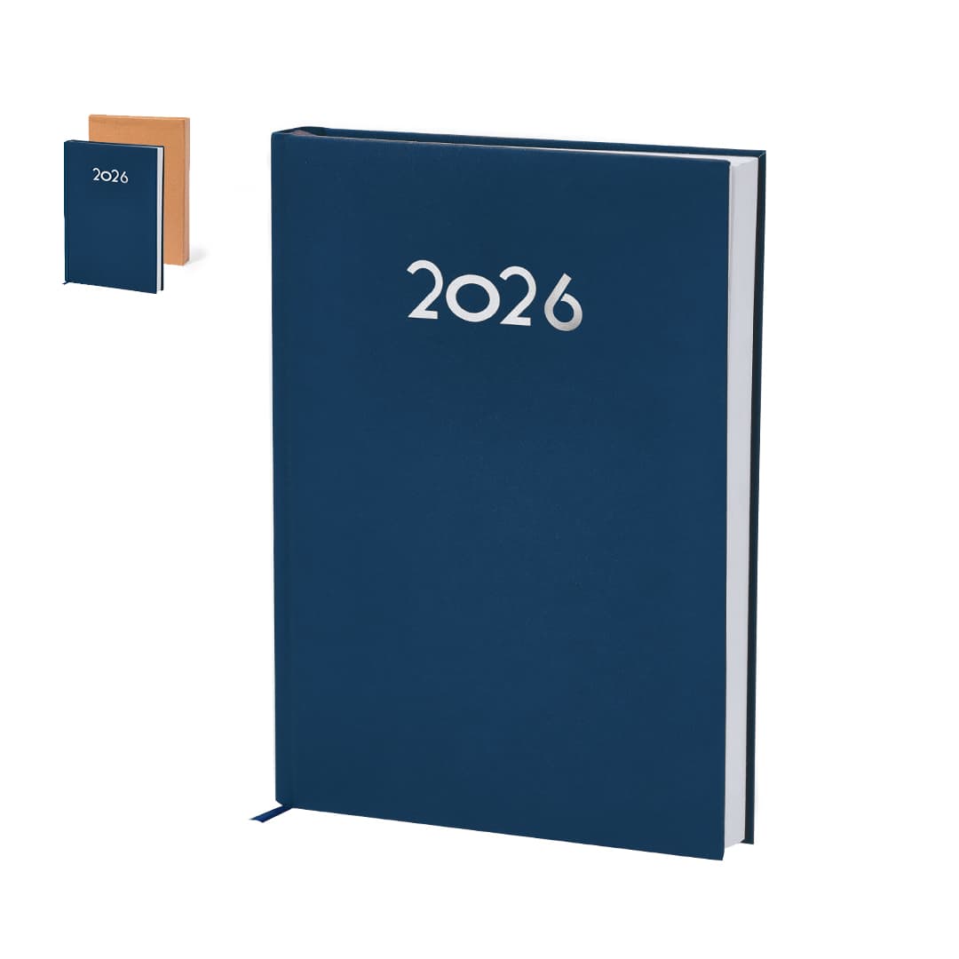 A blue diary with the year 2026 embossed on the cover, alongside a smaller tan diary. Bultman Diary - Image 1