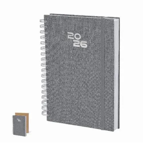A grey spiral-bound notebook with a textured cover and the year "2026" printed on the front. It includes a smaller notebook beside it. Berkel - Image 1