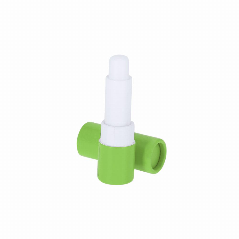 A drink bottle in green and white with a unique cylindrical design and a removable lid. Vintod - Image 1