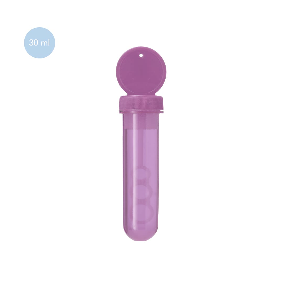 A drink bottle in a vibrant pink colour, featuring a clear body and a matching lid with a branding logo. Jakud Bubbles - Image 1