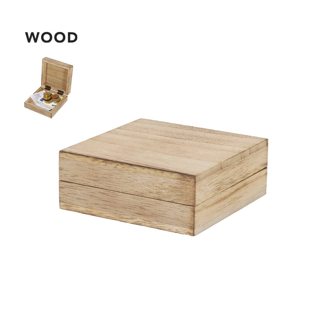 A wooden gift box with a light finish, featuring a smooth surface and a hinged lid. It includes inner compartments. Macalix Gift Box - Image 1