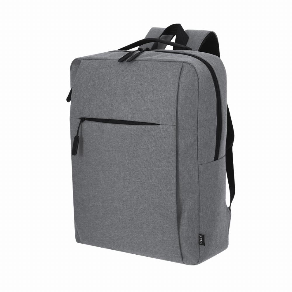 A grey backpack with a sleek design and a front zip pocket, featuring adjustable straps and a logo. Maxtry - Image 1