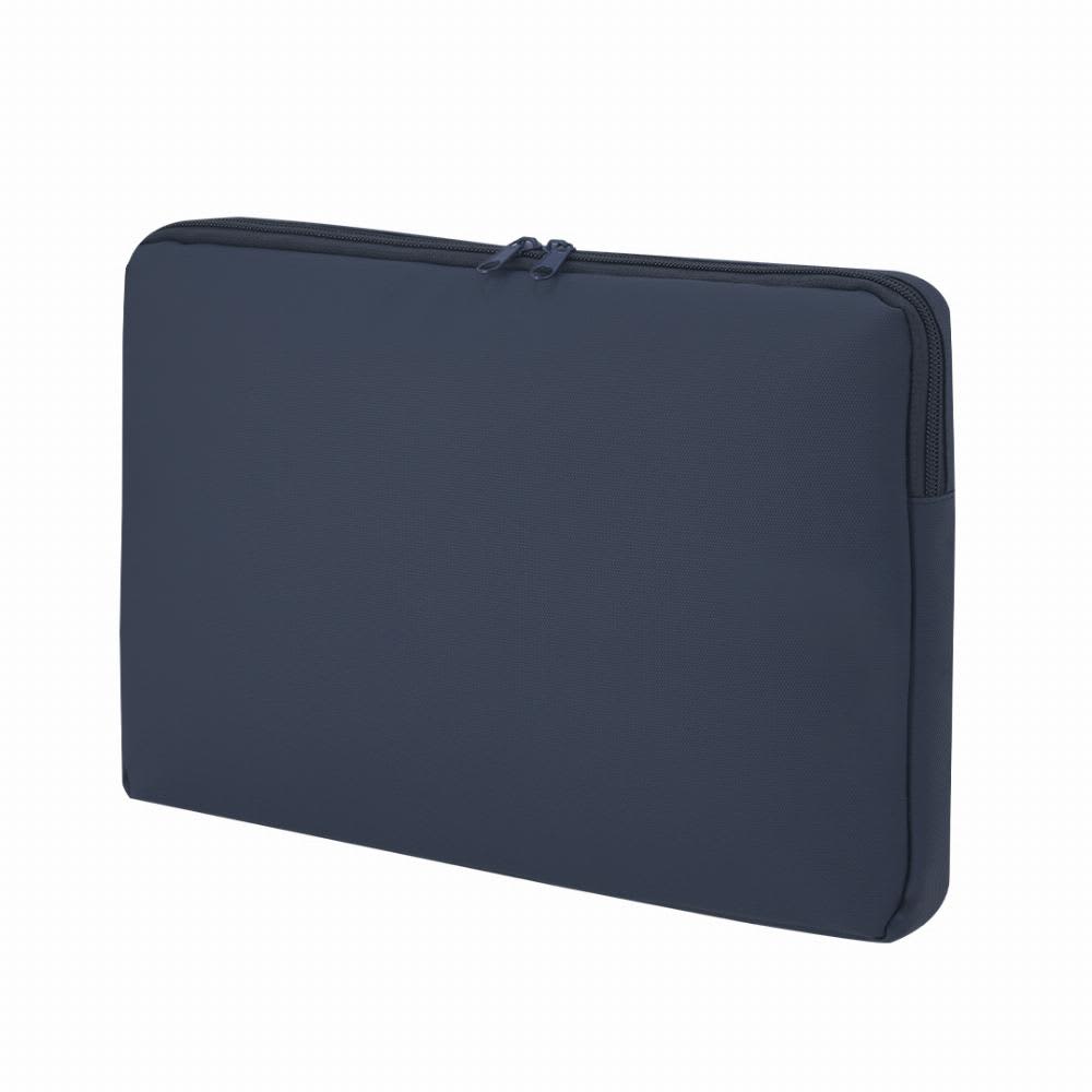 A laptop sleeve in navy blue with a zip closure, featuring a simple and sleek design. It has no visible branding. Pravesh - Image 1