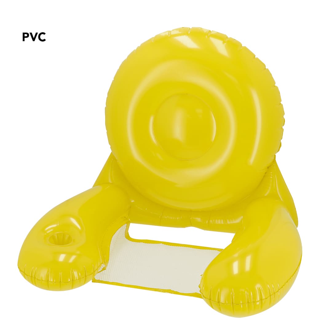 A yellow inflatable armchair made from PVC with a round back and two armrests. Kokoro Armchair - Image 1