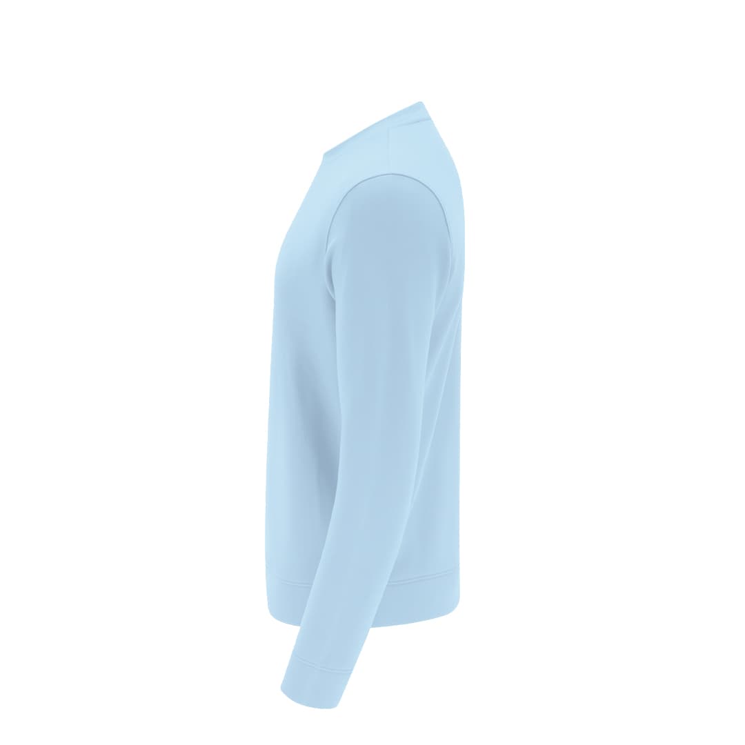 A light blue sweatshirt featuring long sleeves and a crew neckline. It has a logo on the side. Cosmos Kids Sweatshirt - Image 1
