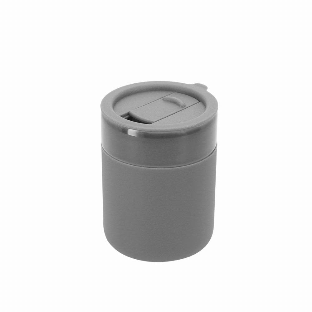 A drink bottle in a sleek grey design with a fitted lid featuring a small opening for sipping. Balmir - Image 1