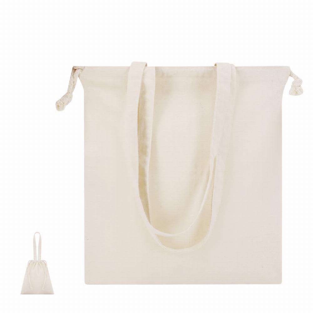 A cream tote bag with long handles, featuring a smaller matching pouch. The bag has a simple design and no visible branding. Panthus - Image 1