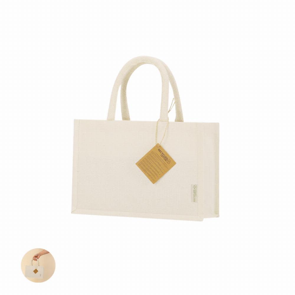 A cream-coloured tote bag with sturdy handles and a hang tag. The bag features a simple, minimalist design. Hyssop - Image 1