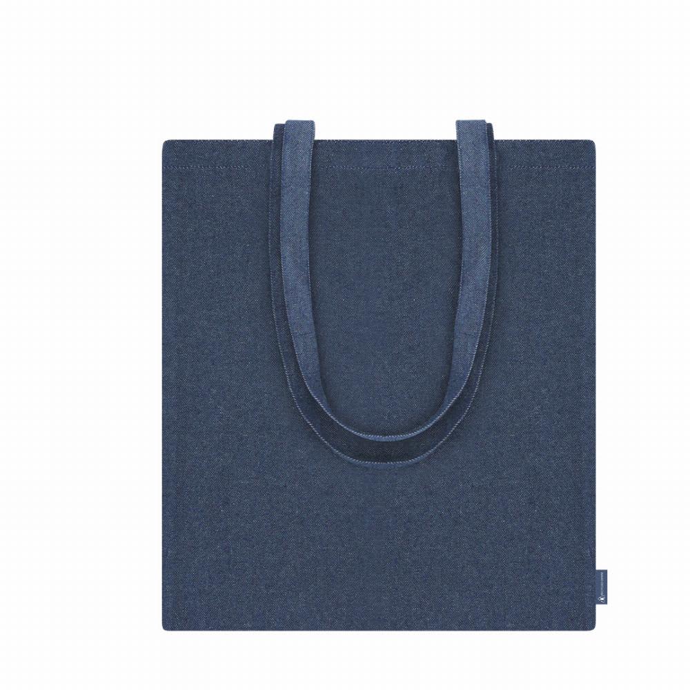 A tote bag in dark blue fabric with two shoulder straps and a simple design. It features a logo on one side. Spinel - Image 1