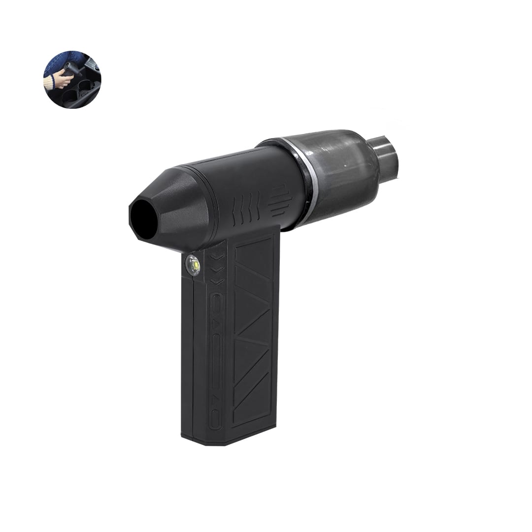 A black vacuum cleaner blower with a nozzle attachment, featuring a textured handle and a circular end. Logarix Vacuum Cleaner Blower - Image 1