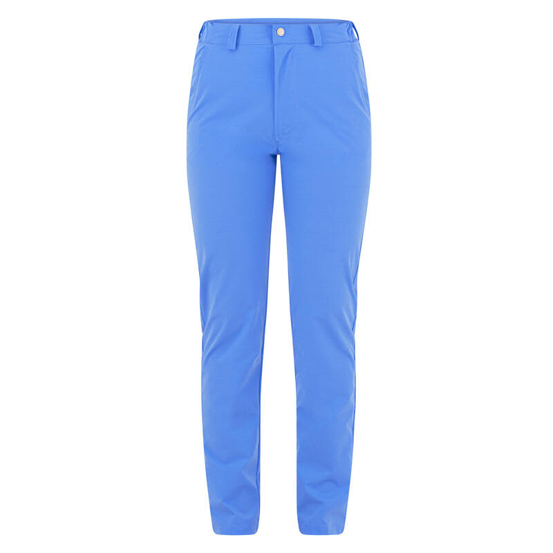 A pair of blue trousers with a button closure and pockets. The fabric appears lightweight and smooth. Chris Pants - Image 1