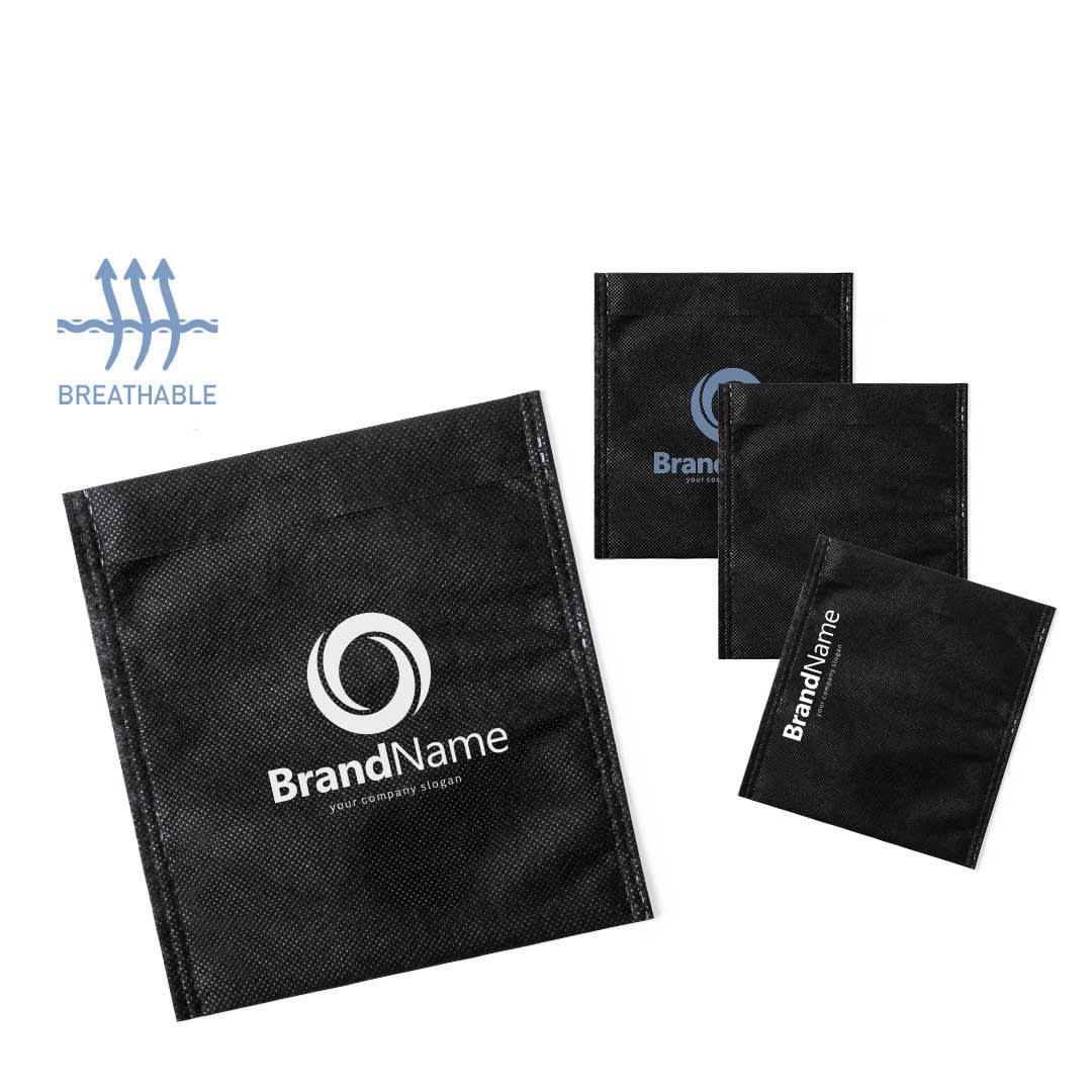 A set of black Yator Pouches in various sizes, featuring a logo on the front of each. Yator Pouch - Image 1